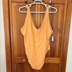 Old Navy Orange Terrycloth One‑Piece Swimsuit Plus 4X NWT Scoop‑Back Summer